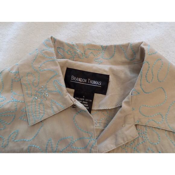 Brandon Thomas blouse embroidered and beaded womens size Small - Picture 7 of 9